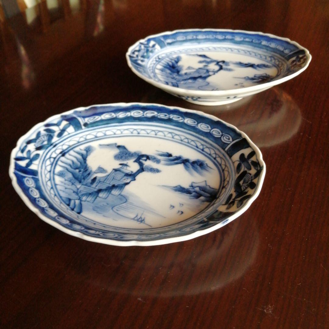 伊万里 染付楕円形皿 2枚 16.8cm 幕末～明治期 - メルカリ