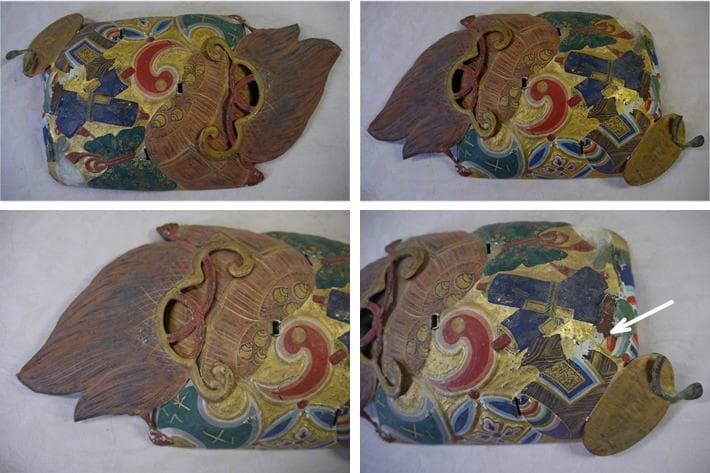 金工細工 宝舟 縁起物尽くし 45cm 迎春 笠・小判・宝珠・巻物・宝袋