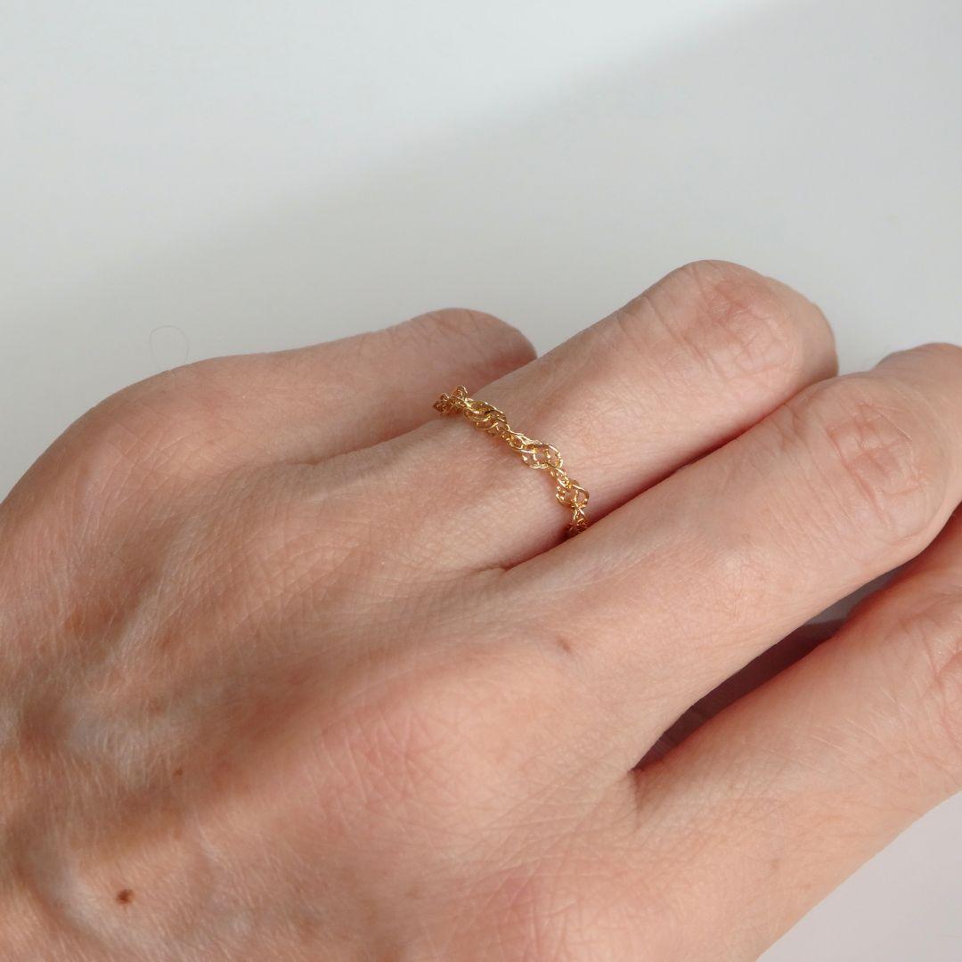 めだまん　k18リング　チェーンリング　スクリューチェーン　2.4㎜幅