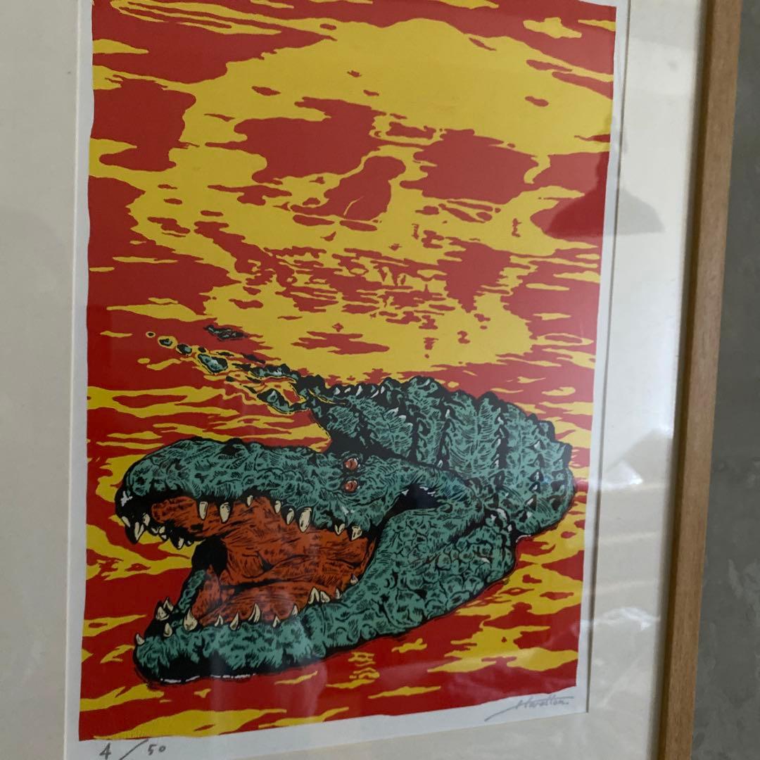 山口マオ 原画 額入り 希少 水彩画 シルクスクリーン サイン入り