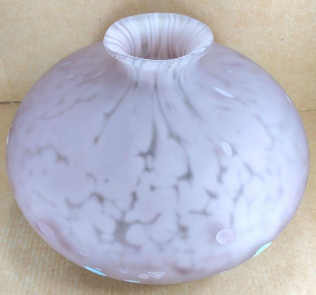 本物保証】藤田喬平 手吹 金彩 花瓶(薄紫系) 共箱 栞 デパートカード