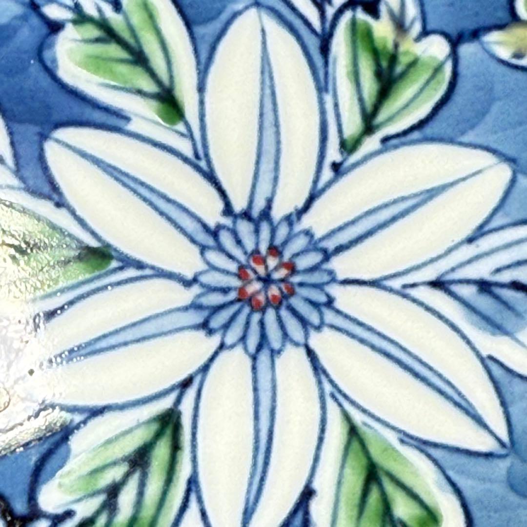 村上玄輝　染錦花草文様　花瓶　圧倒的な存在感　高さ27cm 胴径27cm　本人作