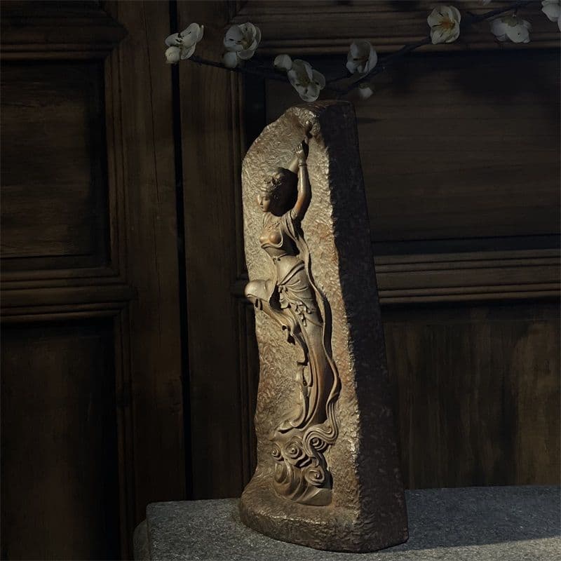 石 製 浮彫琵琶 装飾 装飾品 工芸品 美術品 置物