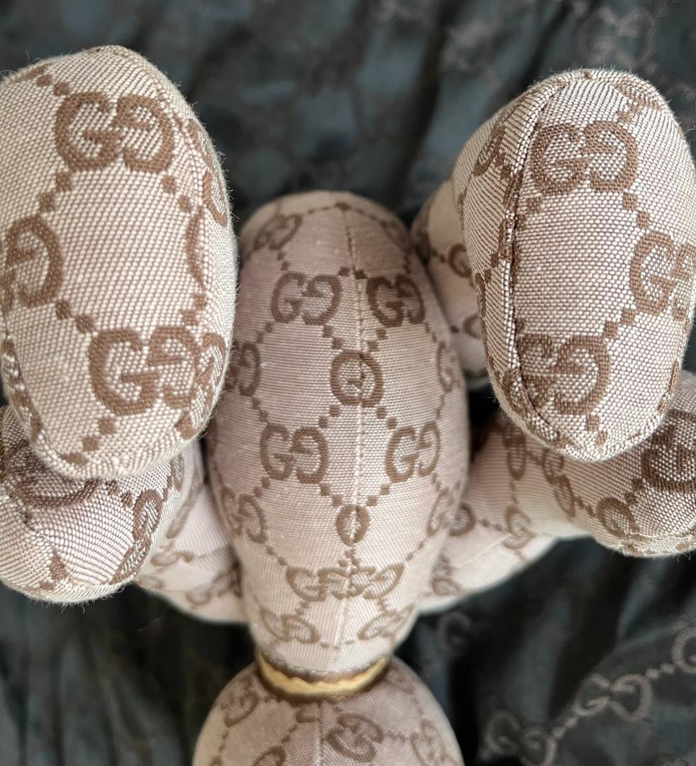 GUCCI グッチ GGキャンバス テディベア クマ ぬいぐるみ 人形 ベージュ
