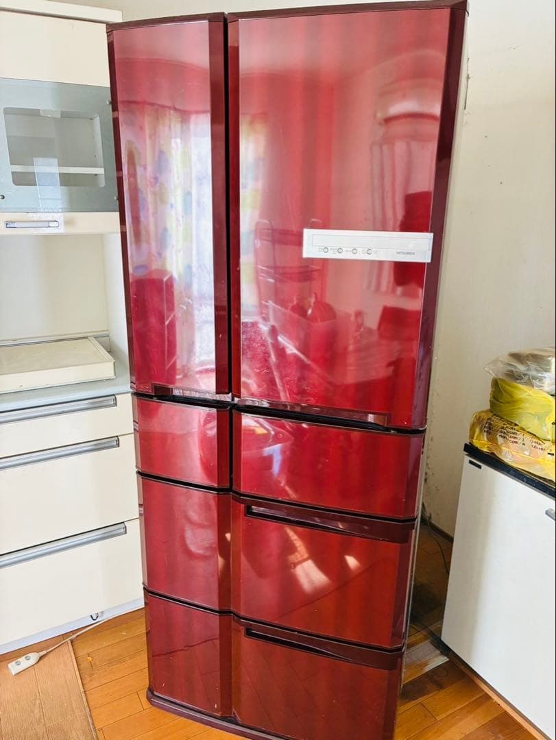 三菱 電気冷凍庫 冷蔵庫 565L 6ドア MR-G57N-R 動作品 製氷