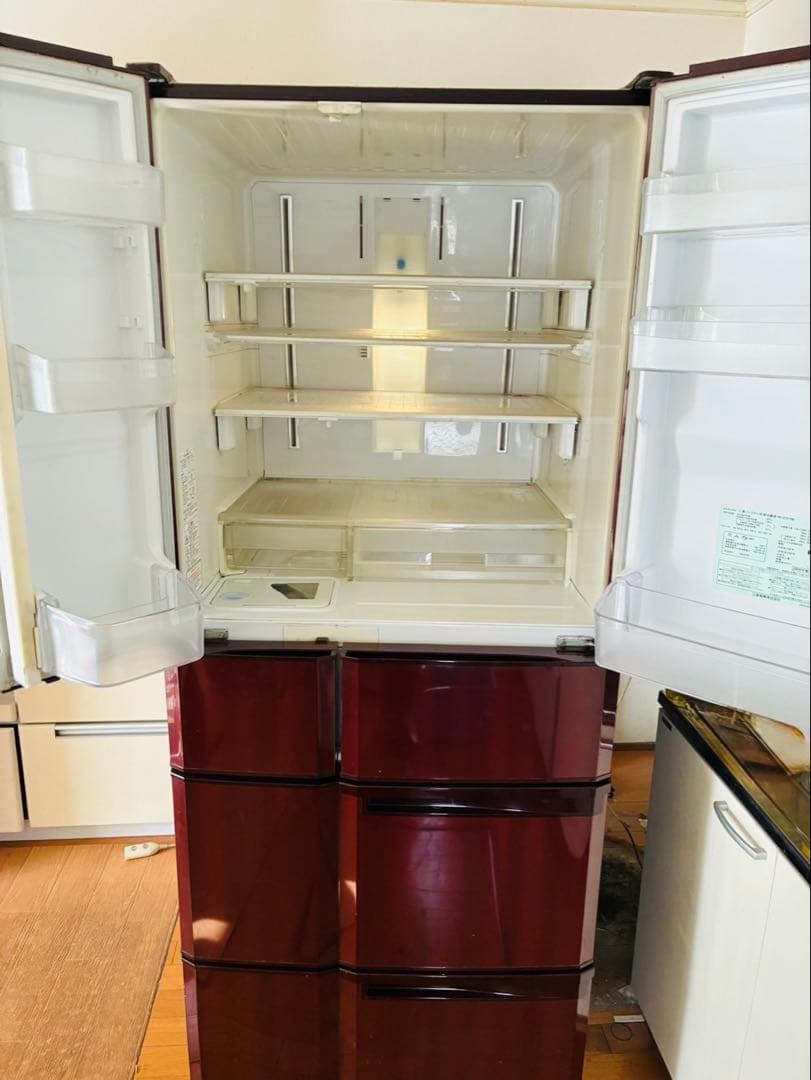 三菱 電気冷凍庫 冷蔵庫 565L 6ドア MR-G57N-R 動作品 製氷