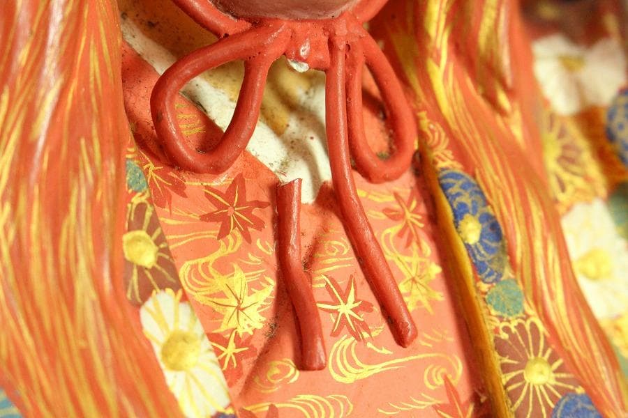 名工 初代 久世久宝作 猩々 置物 共箱 金銘(K-A224)