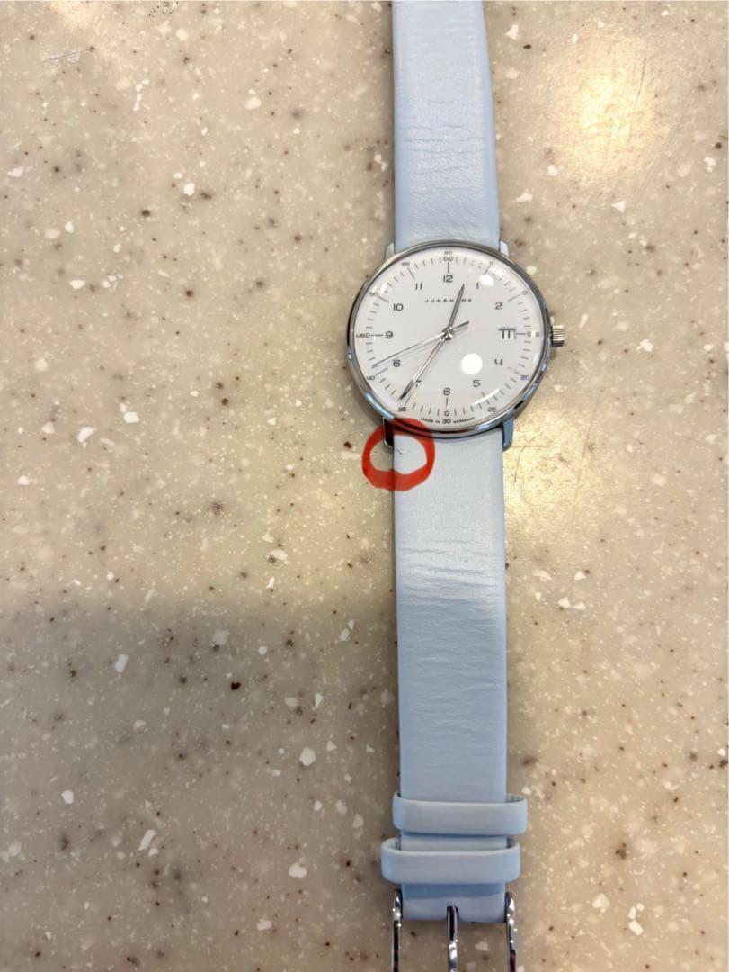 ザ*キ様 ユンハンス マックスビル 定価81. ライトブルー レザーベル