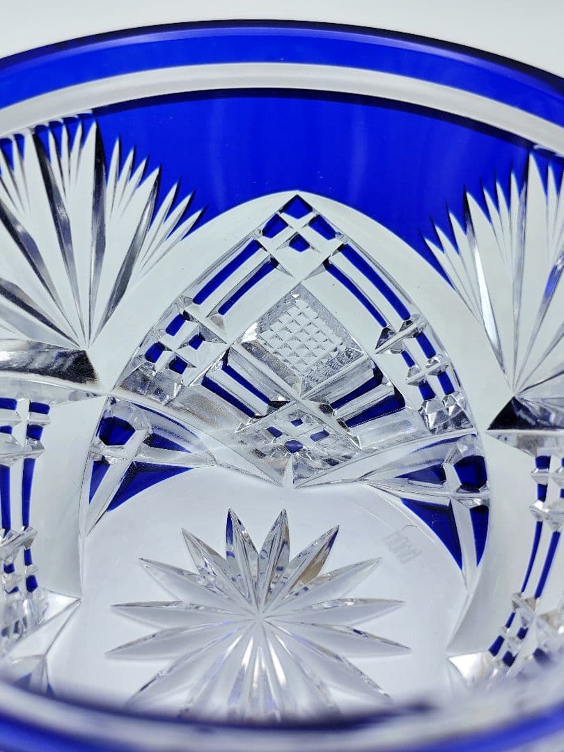 超希少品☆小林英夫 笹の葉切子鉢 遠藤兆映彫金蓋(切子、江戸切子