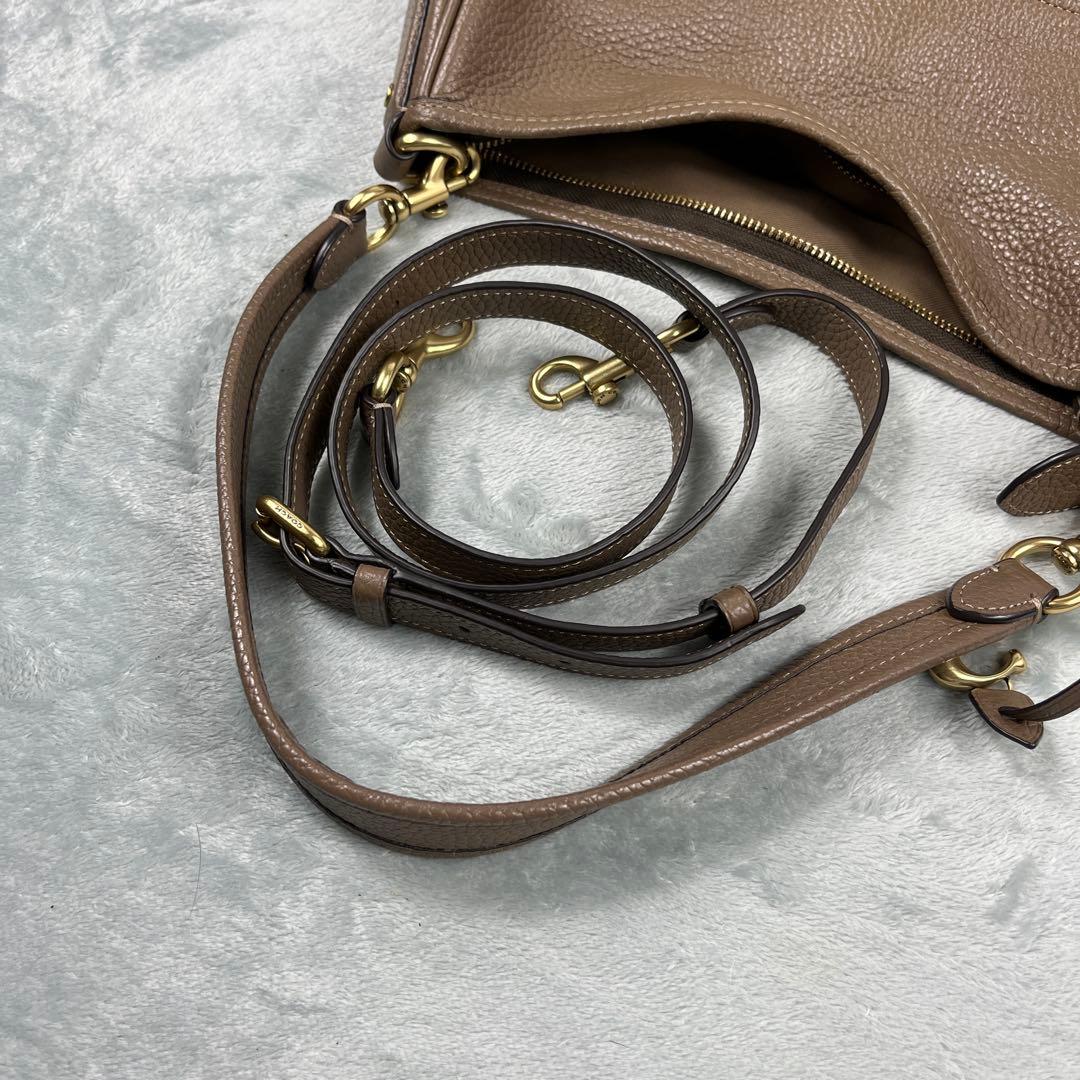 美品 Coach コーチ 2way ショルダーバッグ グレージュ 斜め掛け◎