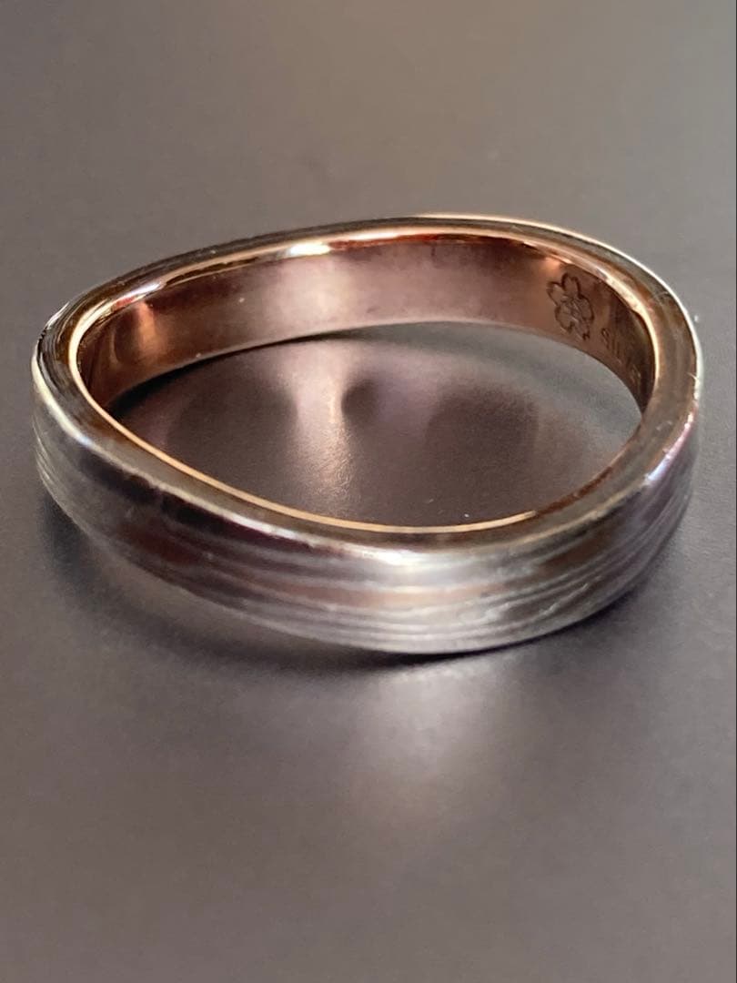 は*認様 【杢目金屋 】K18/SVマリッジリング　結婚指輪　伝統工芸手法　木目