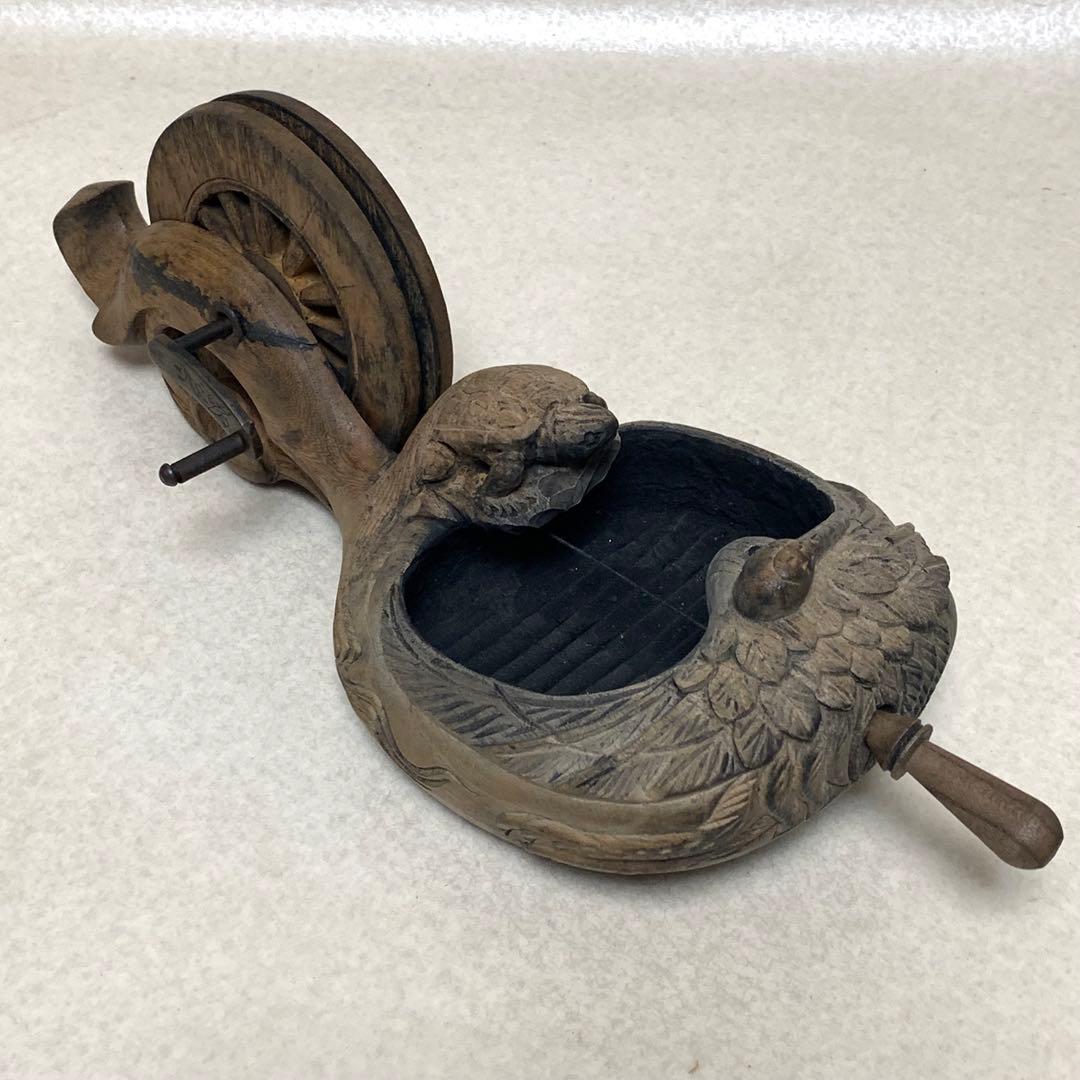 古民具　大工道具　 木彫　墨壷　宗秀作 古民具大工道具 木彫墨壷宗秀作