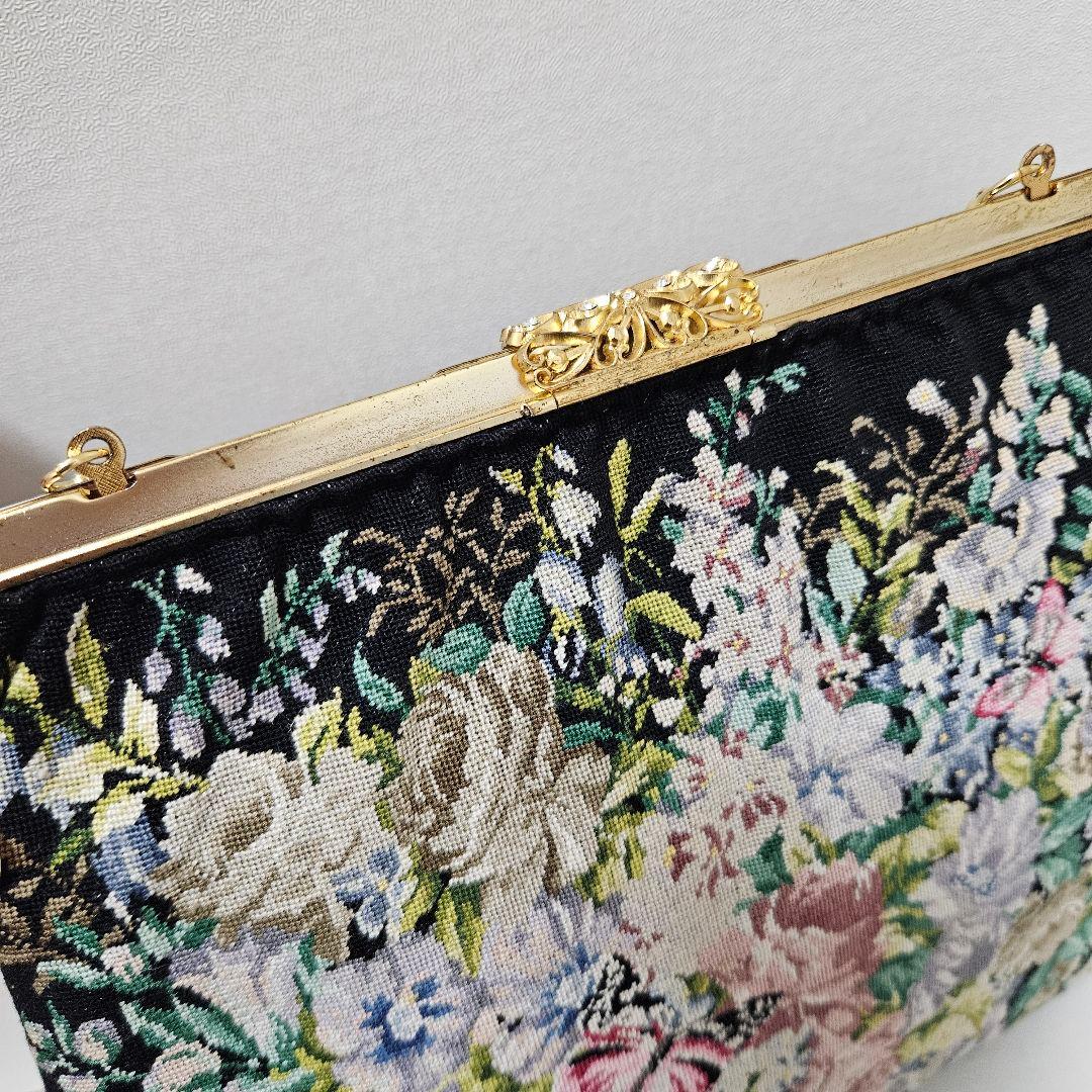 Petit Point プチポアン 久家道子 刺繍クラッチバッグ②