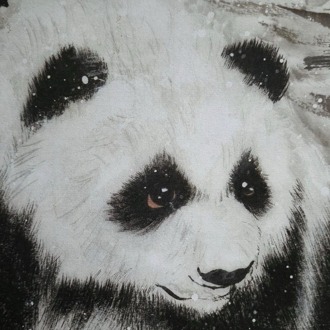 中国画家 郎世寧雪中双熊図 掛軸｜パンダ図｜防伪仕様｜中堂｜客間・書斎・茶室装飾