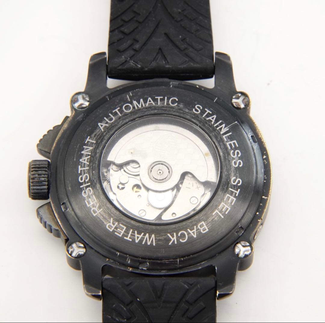 ポルシェデザイン クロノグラフ 黒文字盤 自動巻き ラバーベルト メンズ 腕時計