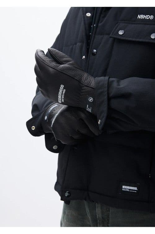 NEIGHBORHOOD Leather Boa Gloves Black - メルカリ