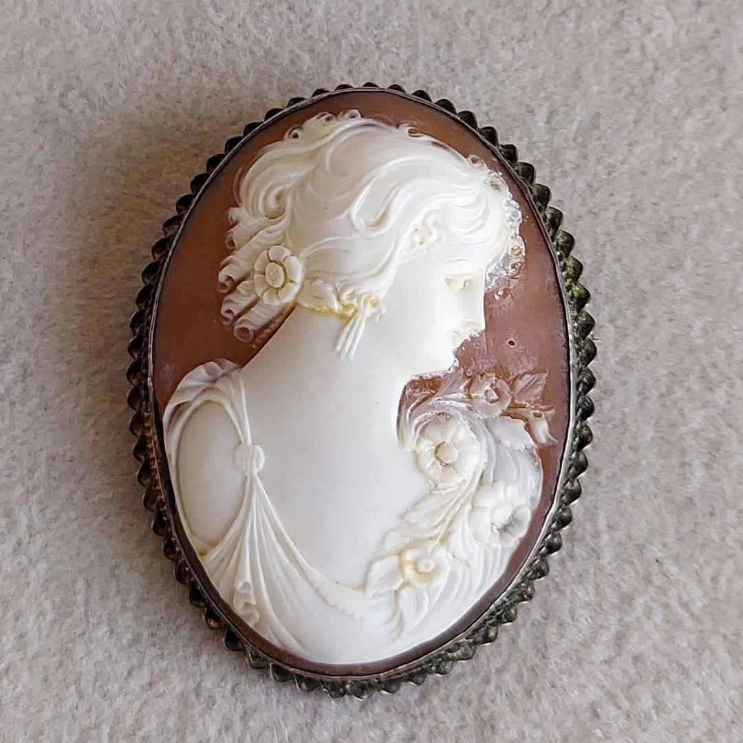 女性シェルカメオアンティーク