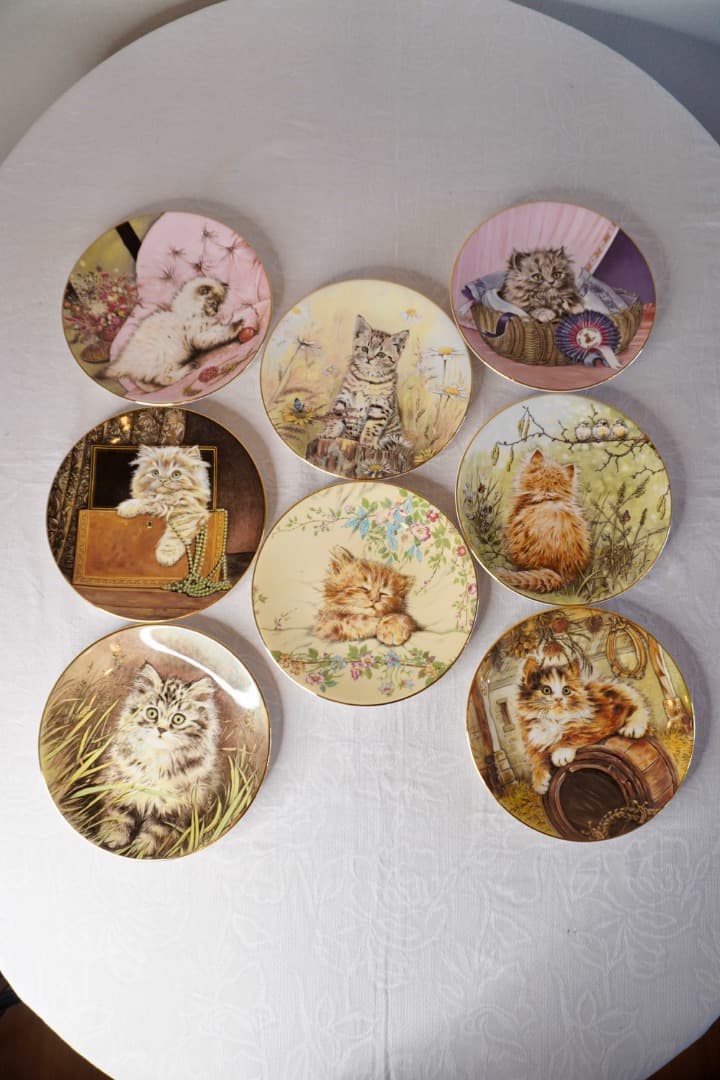イギリス ヴィンテージ 猫 絵皿 2枚セット コレクションプレート