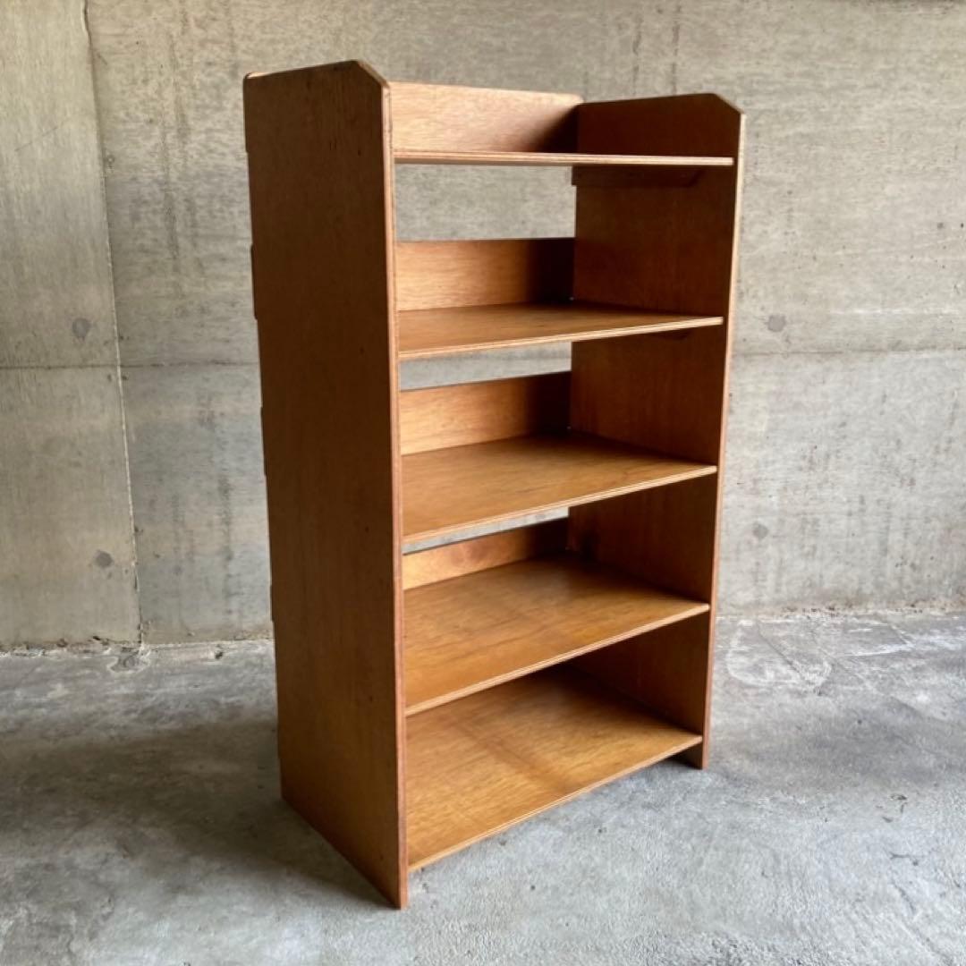 オープンシェルフ ラック 本棚 飾り台 置物台 5段 木製 家具 昭和