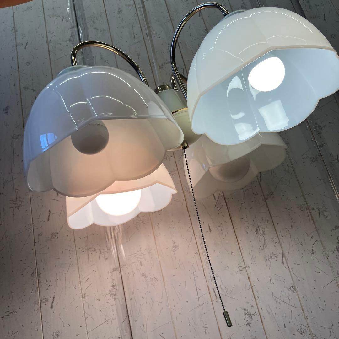 ① 丸善電機 ラッキー 花モチーフ 4灯シャンデリア 白熱灯器具