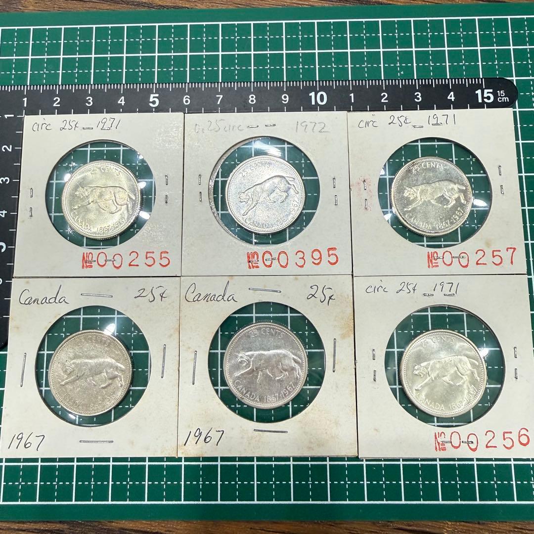No.33 アンティーク 銀貨 まとめ カナダ 25セント 100周年 6枚