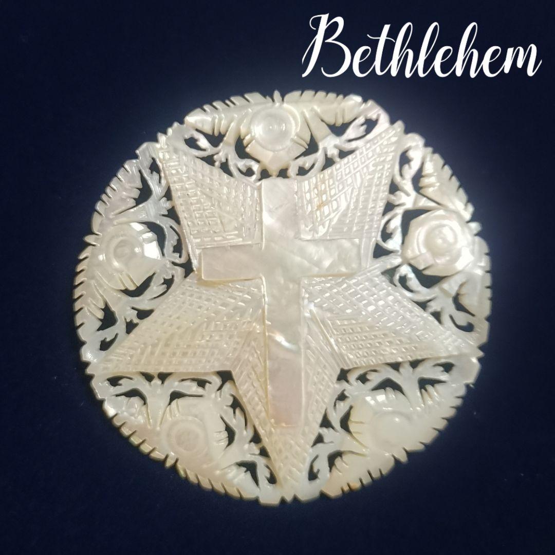 ブローチヴィンテージベツレヘムパール五芒星＆クロスブローチせかほし