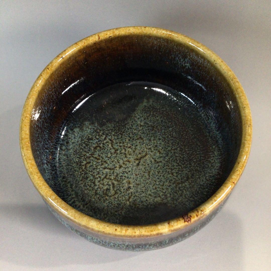 P699 茶碗 『益子焼』『長谷川窯造』『鉄糠釉茶碗』 抹茶碗 共箱