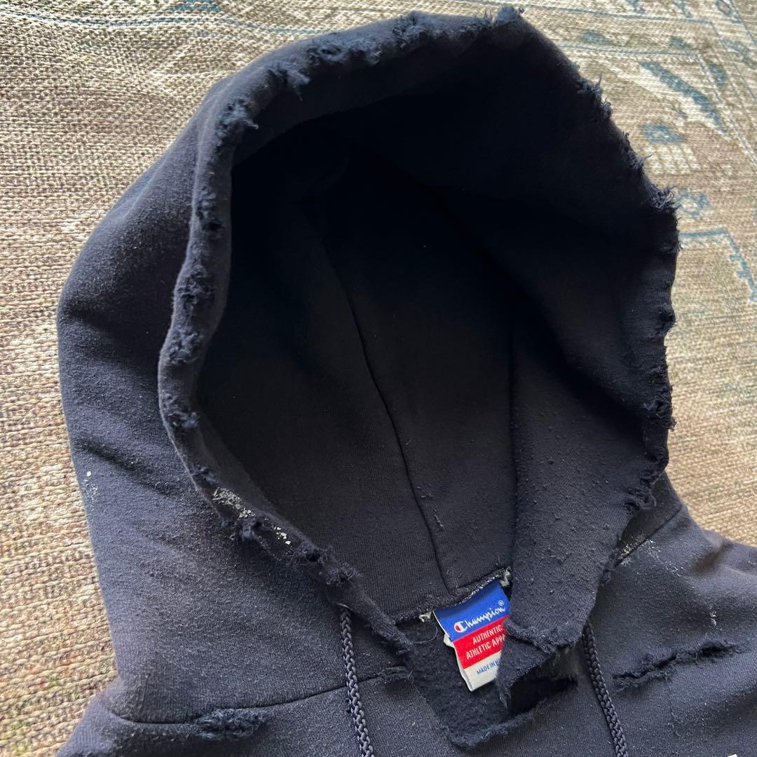 90s champion ダメージ ボロ スウェット パーカー ペンキ　グランジ