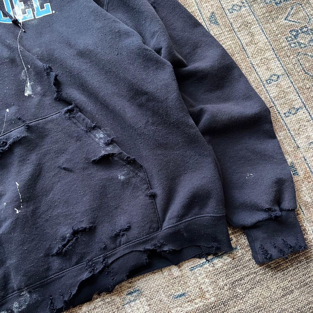 90s champion ダメージ ボロ スウェット パーカー ペンキ　グランジ