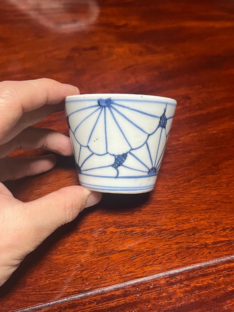 古伊万里 氷裂 菊 蕎麦猪口 そば猪口 無傷完品 民藝 民芸