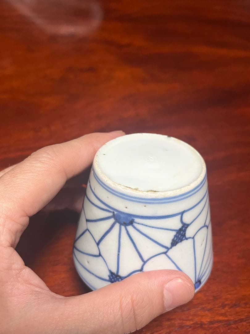 古伊万里 氷裂 菊 蕎麦猪口 そば猪口 無傷完品 民藝 民芸