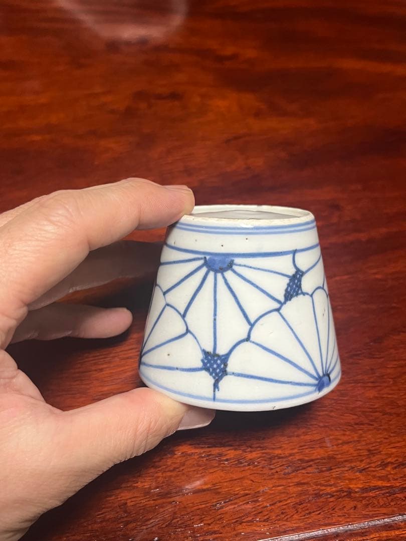 古伊万里 氷裂 菊 蕎麦猪口 そば猪口 無傷完品 民藝 民芸