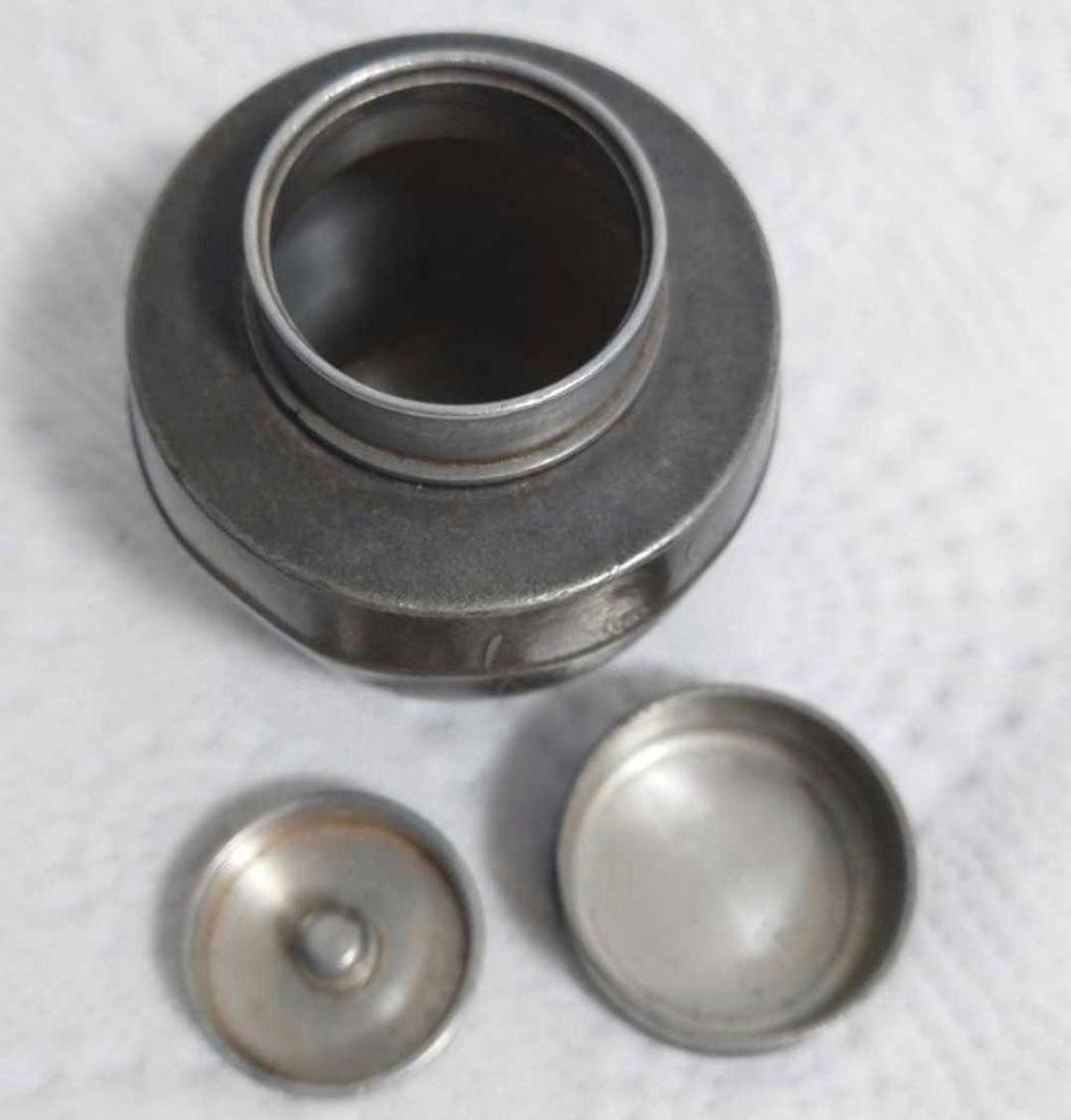 【即納】骨董 茶壷 間村自造 古錫製 梅花 茶入れ 茶道具 煎茶 茶筒 茶道