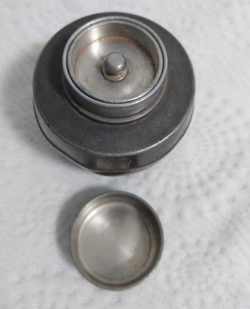 【即納】骨董 茶壷 間村自造 古錫製 梅花 茶入れ 茶道具 煎茶 茶筒 茶道