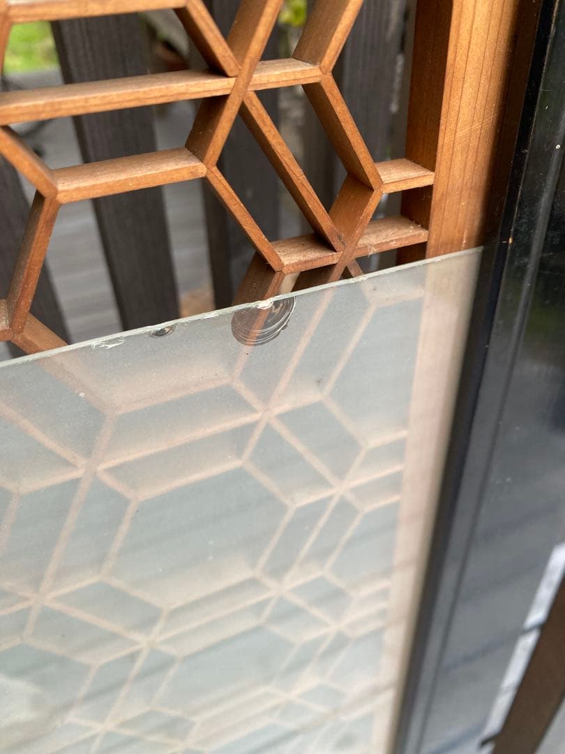 欄間 2枚セット すりガラス付き アンティーク 古民家