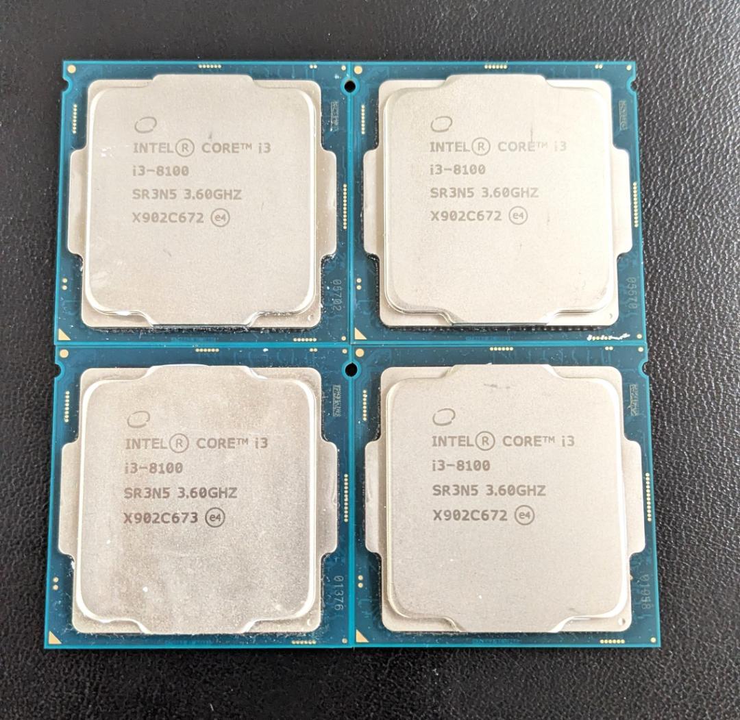 中古品】CPUメモリ4組セット i3-8100 + DDR4 4GB