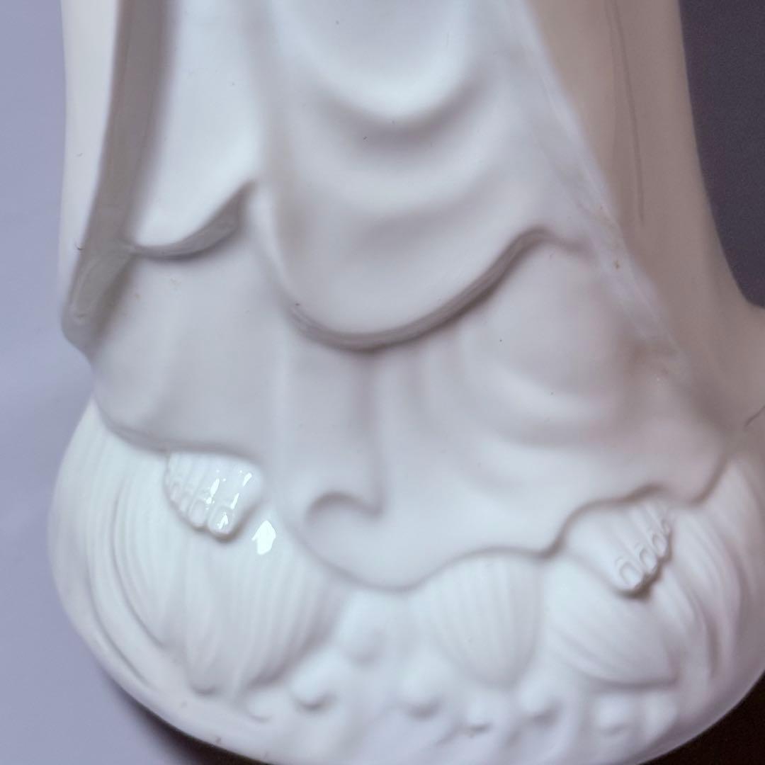 伊万里 鍋島 長春窯 白磁観音像 共箱有り 高さ45㎝の通販はau PAY