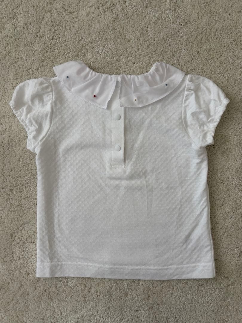 familiar フリル付きホワイトシャツ 80サイズ familiar フリル襟シャツ