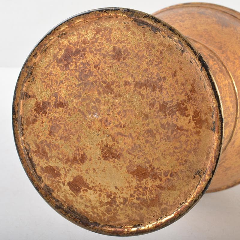 中国　古銅鍍金　饕餮文　双獣耳瓶　M　R6800