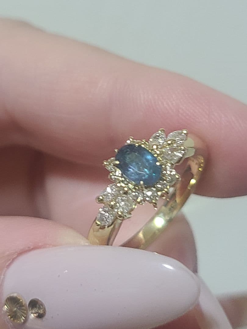 とらさま専用❤️濃色エイトリータ❤️パライバトルマリン　非加熱　リング　k18