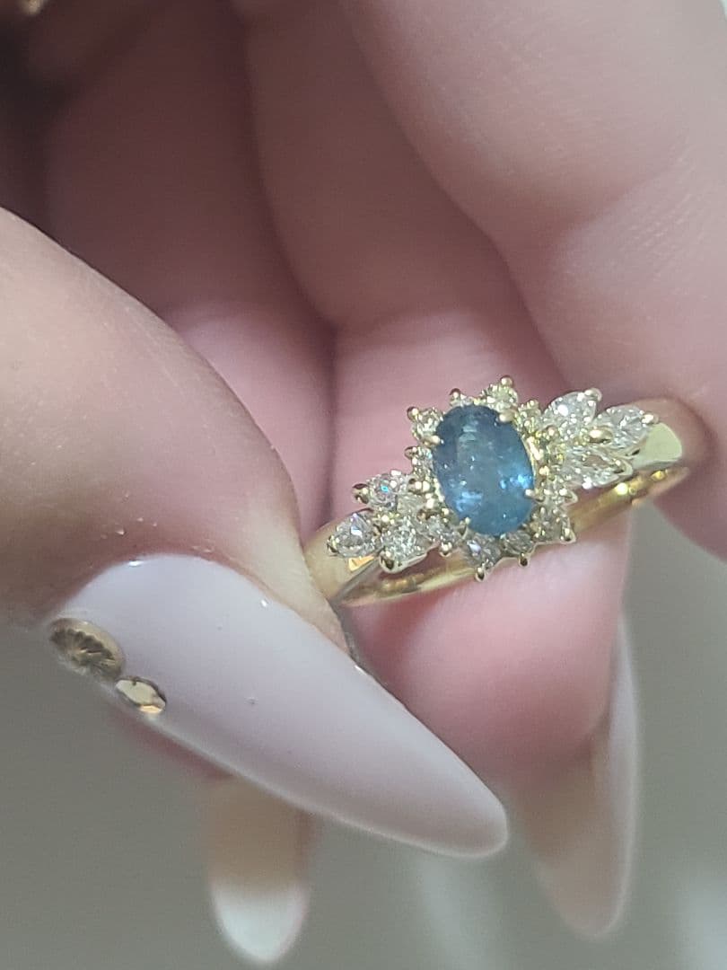 とらさま専用❤️濃色エイトリータ❤️パライバトルマリン　非加熱　リング　k18