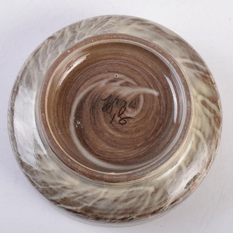 茶道具　臥牛窯　十三代　横石臥牛作　白鷺文　香合　共箱　Z　8496