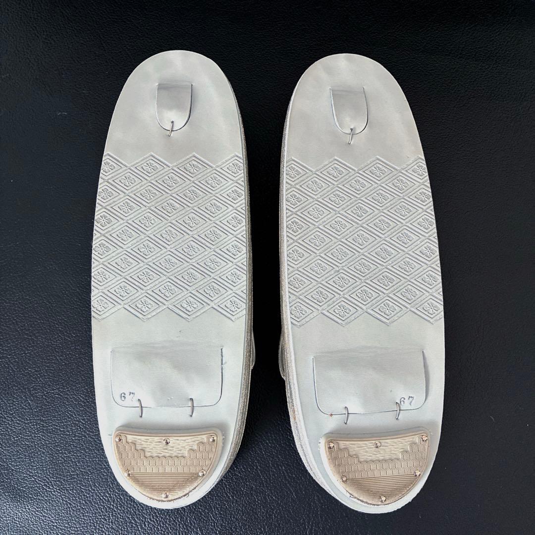 355草履バッグセット皮革製 礼装用 銀糸 金糸 シンプル 留袖 訪問着 着物