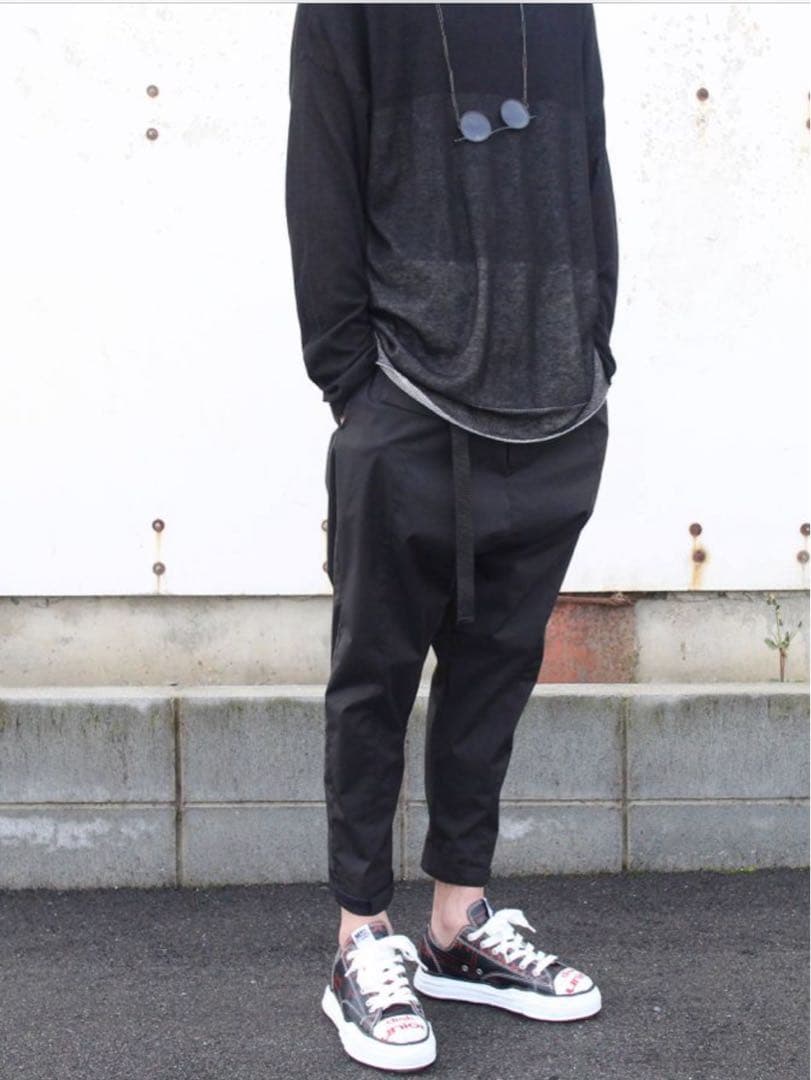 即完売品 サルエルパンツ コレクション 黒 ウエストベルト付き 即完売