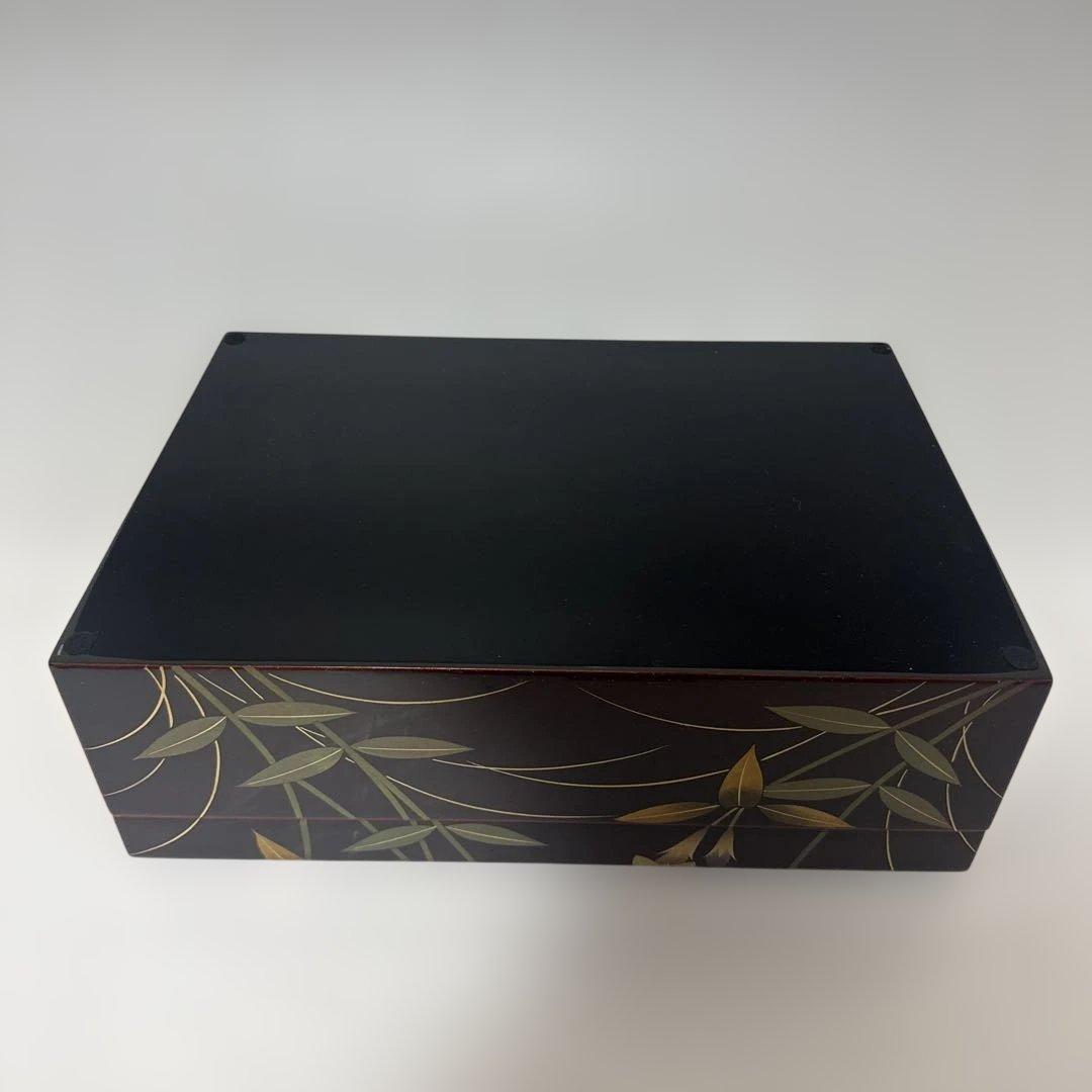 溜うるし塗　竜胆(りんどう)蒔絵　宝石箱　伝統工芸　木曽漆器　栄雅堂　未使用品