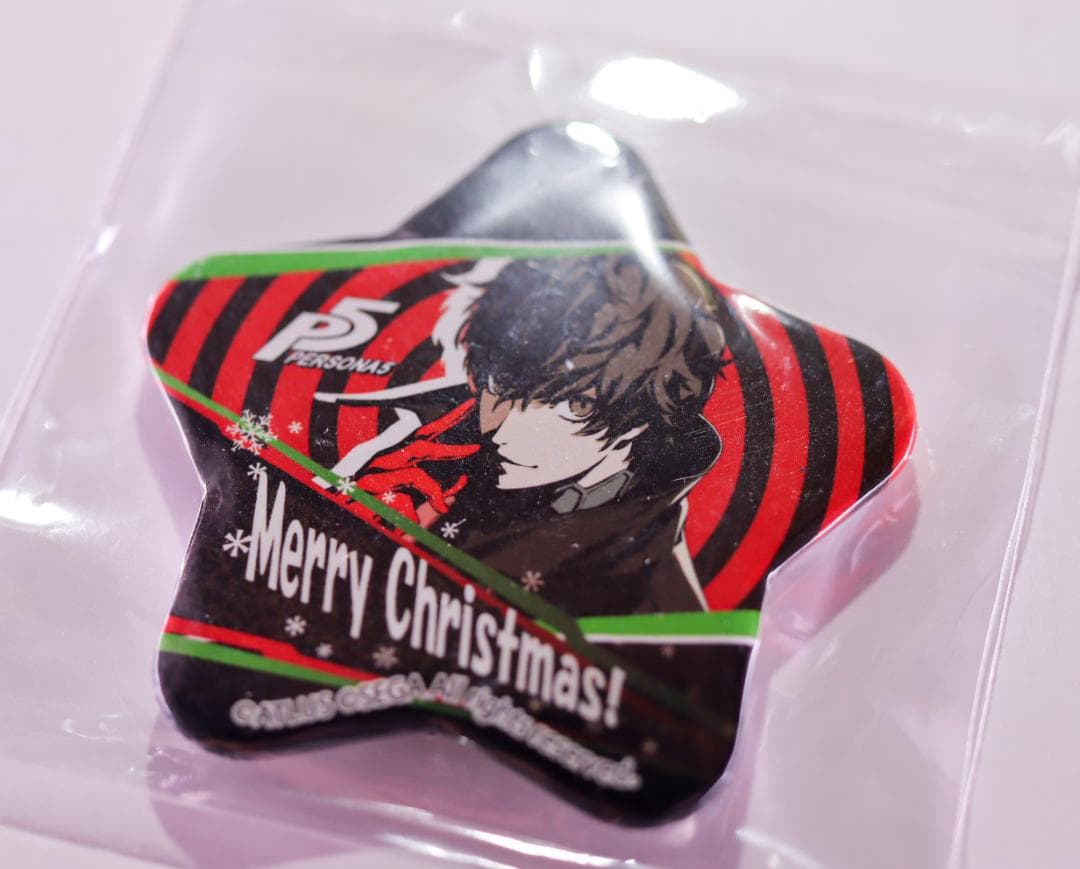 ペルソナ５　主人公　クリスマス　スター缶バッチ