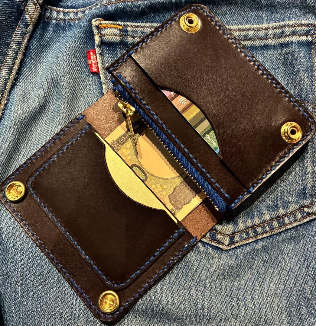 ミドルトラッカーウォレット　シルバー925クロスボール　国産シュリンク