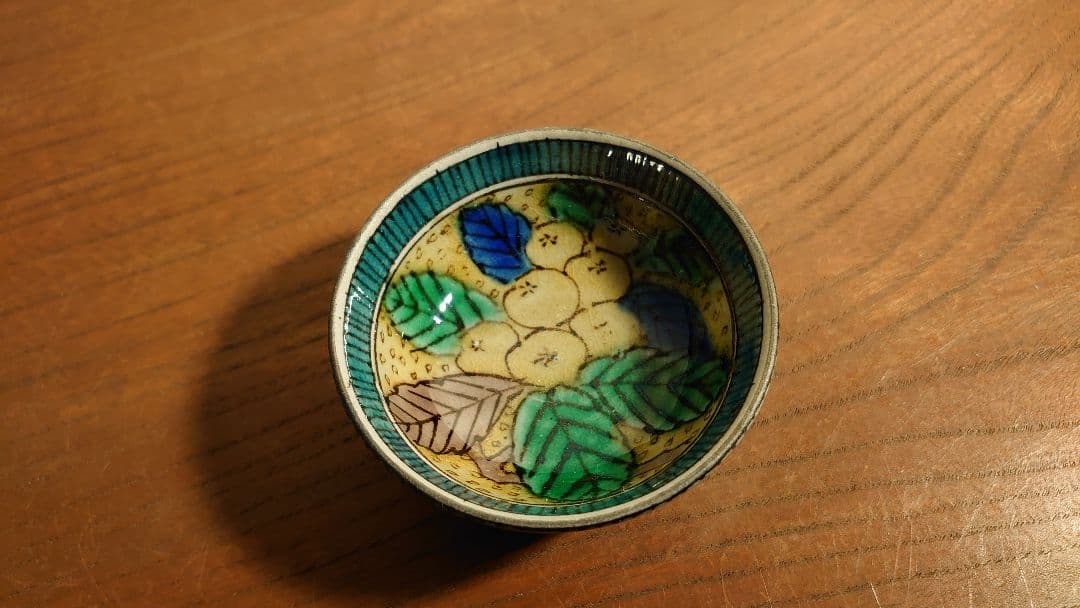 九谷焼　青九谷　青手　吉田屋窯　松山窯　宮本窯　アンティーク九谷　江戸期　１客