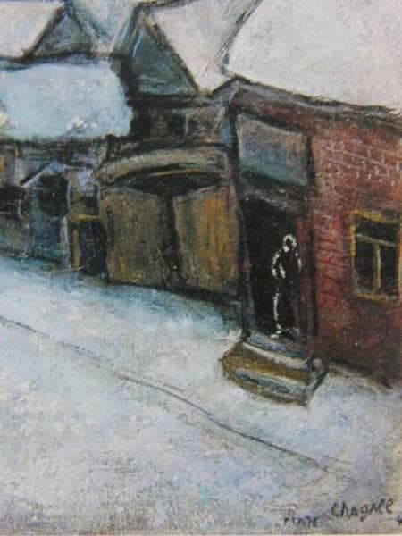 シャガール、夜に、希少レゾネの一頁、 新品額装付