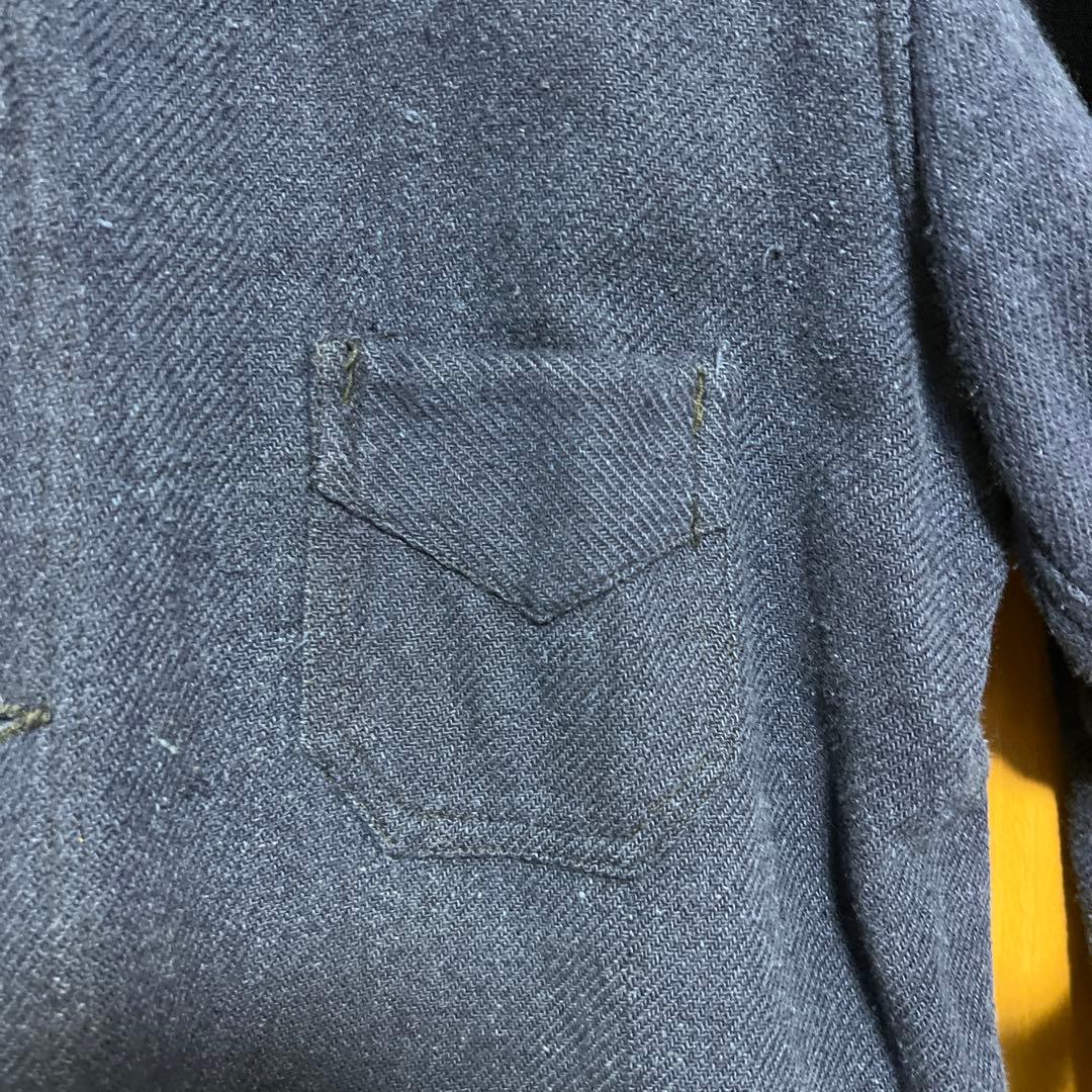 【希少】30s フレンチヴィンテージ インディゴ コットンリネン ジャケット